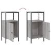 vidaXL Bedside Cabinet Set of 2 Grey Sonoma Engineered wood, Iron Medium