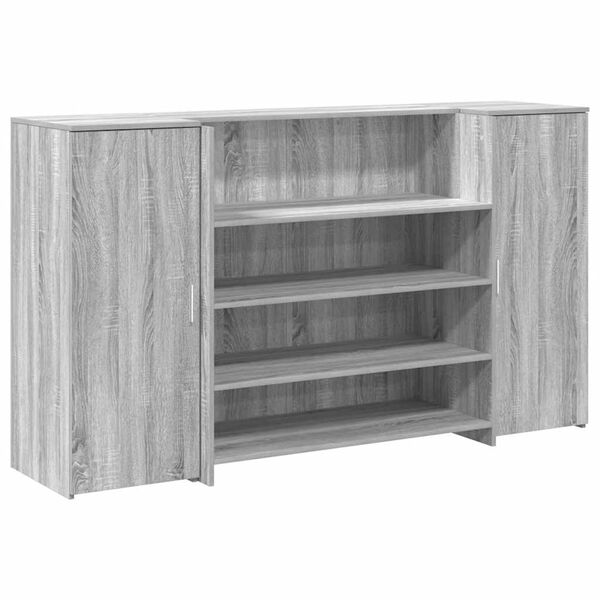 vidaXL Reception Desk Grey Sonoma Engineered wood Large Reception Desk