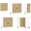 vidaXL Kitchen Cabinet Set Sonoma oak Engineered wood, glass Large