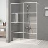 vidaXL Walk-in Shower Wall White 55.1x76.8" Clear ESG Glass