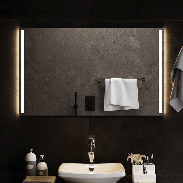 vidaXL LED Bathroom Mirror Clear Glass 39.4x23.6 in LED Bathroom Mirror
