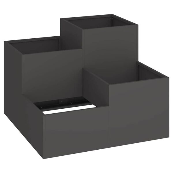 vidaXL Garden Planter Black 100 x 100 x 60 cm Steel