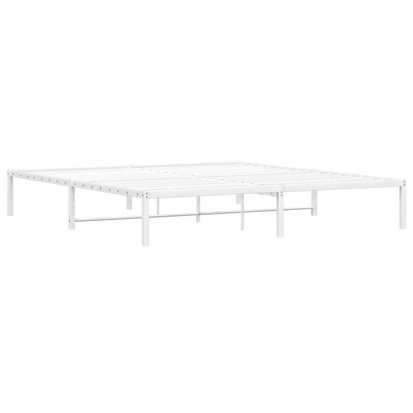 vidaXL Metal Bed Frame without Mattress White 70.9"x78.7"