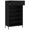 vidaXL Shoe Cabinet Black Engineered wood, iron, zinc alloy Medium