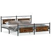 vidaXL Bed Frame Smoked Oak Steel, Engineered Wood Double Bed Bed Frame