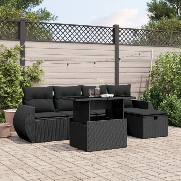 vidaXL Garden Sofa Set Black