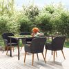 vidaXL Garden Dining Set Black Solid Acacia Wood 5 Piece Set Durable