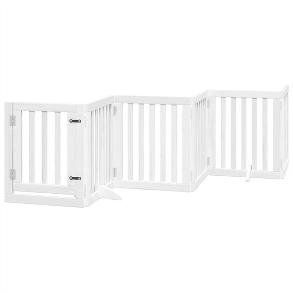 vidaXL Dog Gate Set of 9 White Poplar wood 177.2 in total length