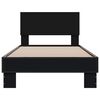 vidaXL Bed Frame Black Engineered wood, metal, plywood Twin Durable