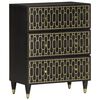 vidaXL Side Cabinet Set of 3 Black Solid mango wood Medium Cabinet