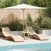 vidaXL Sun lounger 2 pcs Beige 184 x 55 x 64cm Solid Acacia wood