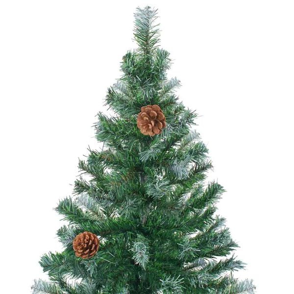 vidaXL Christmas Tree Green with white tips Artificial materials Large
