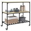 vidaXL Kitchen Trolley Sonoma Oak 39.4"x19.7"x37.4" Engineered Wood