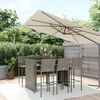 vidaXL Garden Bar Set Grey PE rattan, powder-coated steel, tempered glass