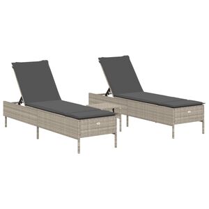 vidaXL Sun Lounger Set Light Grey