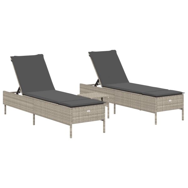 vidaXL Sun Lounger Set Light Grey