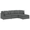 vidaXL Modular Sofa Dark Grey Fabric (100% Polyester) Large Modular