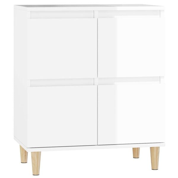 vidaXL Sideboard High gloss white Engineered wood Medium Storage