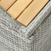 vidaXL Storage Bench Gray Poly rattan, solid acacia wood slats, steel