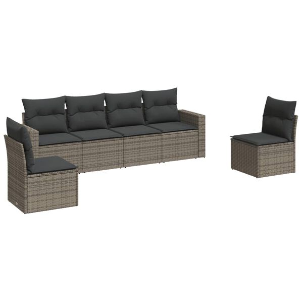 vidaXL Garden Sofa Set Grey, Dark Grey