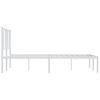 vidaXL Bed Frame White Powder-Coated Steel Small Double Bed Frame