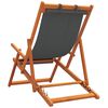 vidaXL Folding Beach Chair Set of 2 Grey Solid eucalyptus wood Medium