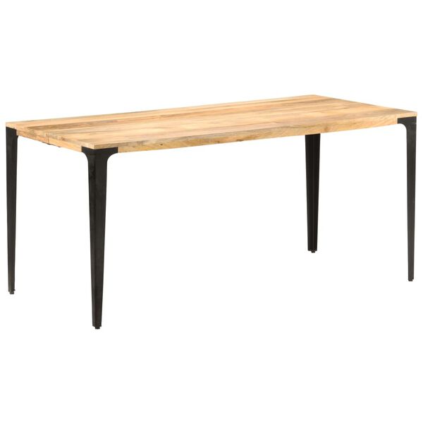 vidaXL Dining Table Natural wooden color and black