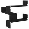 vidaXL Wall Shelf with Shelf 2 pcs Black Oak 15.75 x 15.75 x 19.49 in