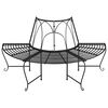 vidaXL Tree Bench Set of 2 Black Steel Large Appealing Design