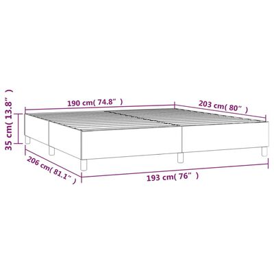 vidaXL Box Spring Bed Frame White 76"x79.9" King Faux Leather