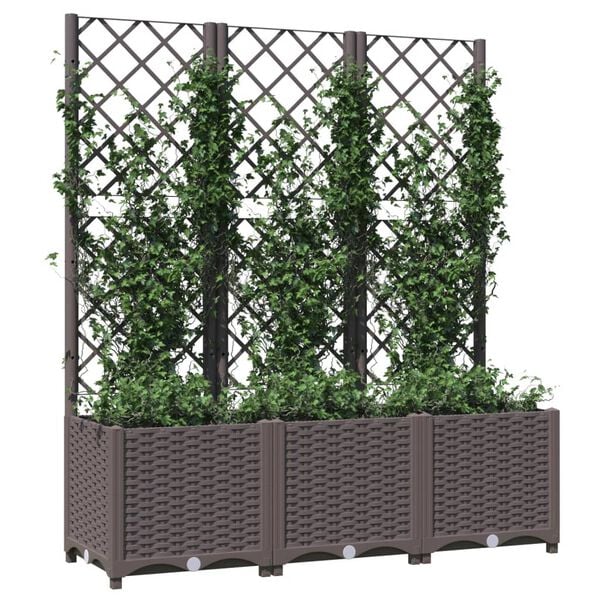 vidaXL Garden Planter Brown Polypropylene 47.2 x 15.7 x 53.5 in Planters