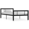 vidaXL Bed Frame Black and White Metal Single Durable Bed Frame
