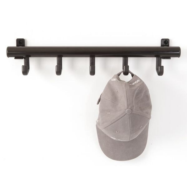 V-Part Coat Rack Techno Black Steel, Plastic, Aluminum Compact Durable