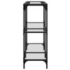 vidaXL Console Table Transparent Steel and Glass Decorative Inlays