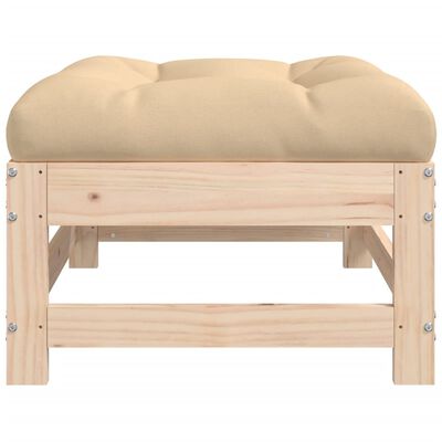 vidaXL Patio Footstool with Cushion Solid Wood Pine