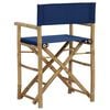 vidaXL Director's Chair Set of 2 Blue Bamboo Standard Foldable