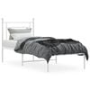 vidaXL Bed Frame White Powder-coated steel Small Single Bed Frame