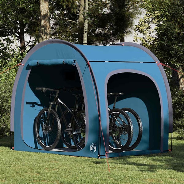 vidaXL Bike Storage Tent with Roof Blue 218 x 156 x 180 cm