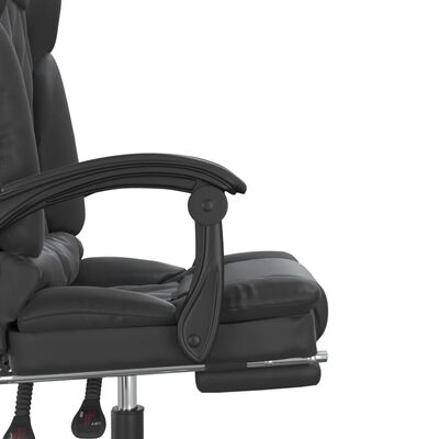 vidaXL Massage Reclining Office Chair Black Faux Leather