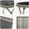 vidaXL Garden Bistro Set 3 pcs Gray Poly rattan
