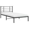 vidaXL Bed Frame Black Powder-Coated Steel Twin Modern Bed Frame