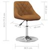 vidaXL Swivel Dining Chair Set of 2 Brown