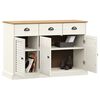 vidaXL Sideboard White Solid pine wood, engineered wood, metal Compact