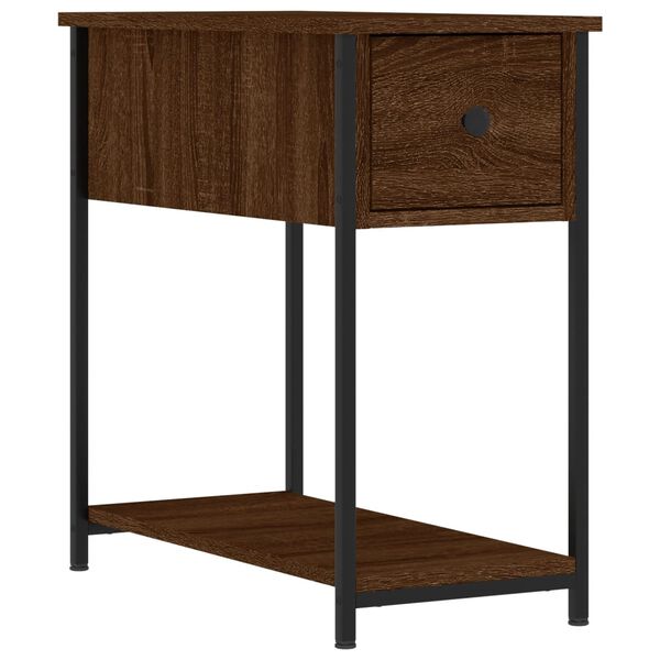 vidaXL Bedside Cabinet Brown Oak Engineered wood, Iron Compact