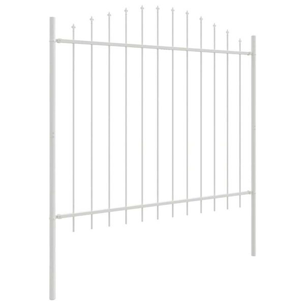 vidaXL Garden Fence 6 pcs White 66.93 x 74.80 in Powder-Coated Steel