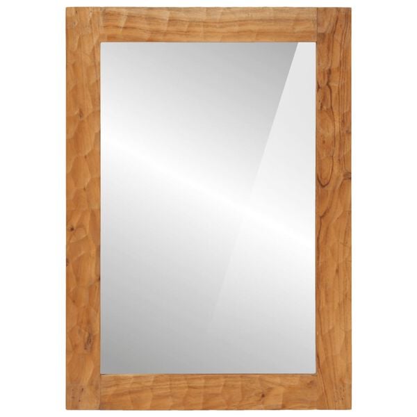 vidaXL Bathroom Mirror Brown Solid Acacia wood, Glass Medium