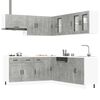 vidaXL Kitchen Cabinet Set Concrete Grey Engineered wood and glass Large
