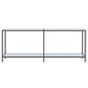 vidaXL Console Table White Tempered glass Large Console Table