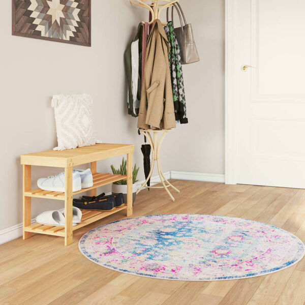 vidaXL Rug Multicolor Polyester Decorative, Floor Carpet Rug Round