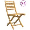 vidaXL Garden Chair Set of 4 Natural Bamboo Bamboo Compact Foldable